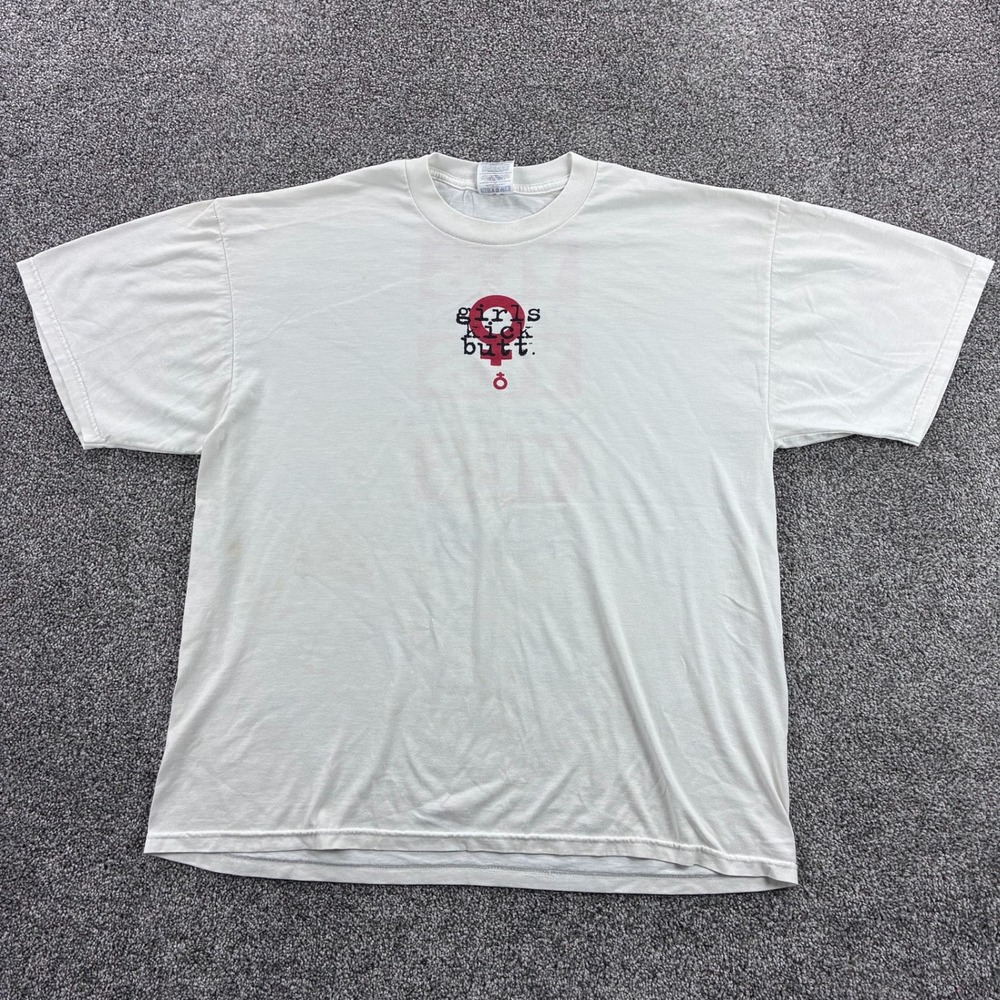Vintage Girls Kick Butt Shirt Mens XL White Yes‎ Im A Girl Yes Im an Athlete